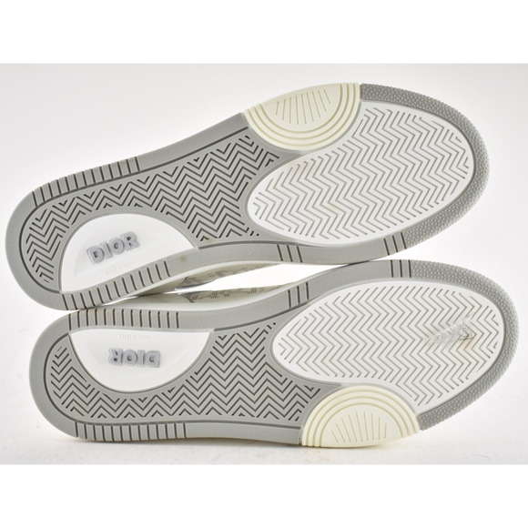 Dior Mens B27 White Grey Leather Low Top Lace Up Flat Trainer Sneakers 44 11 - Picture 13 of 13